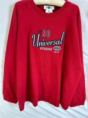Vintage 90s Universal Studios Florida Sweatshirt Red Crewneck NWT XXL Deadstock